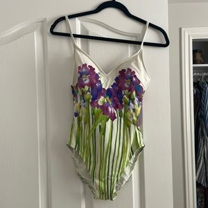 Gottex violet floral swimsuit